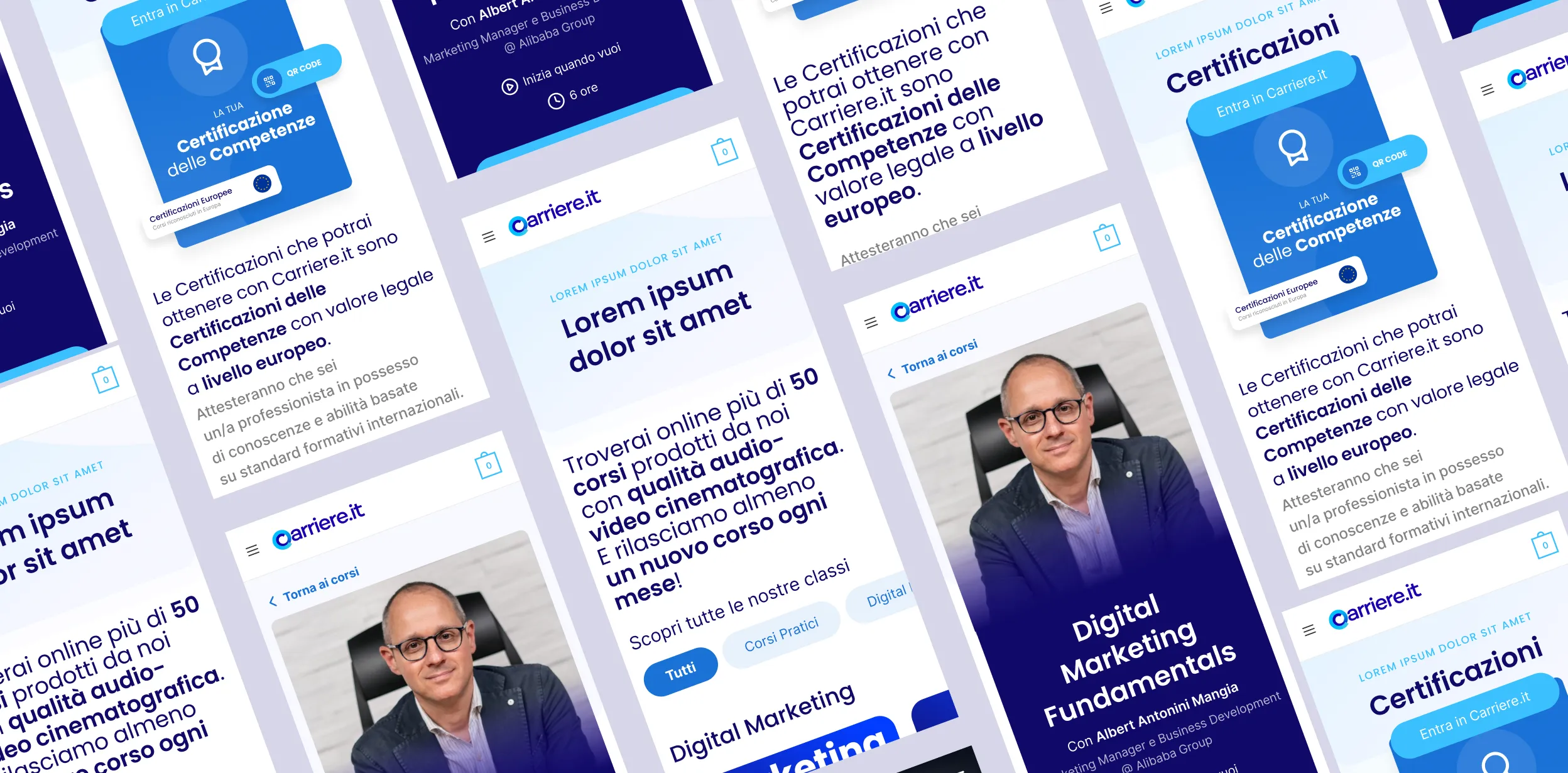 UI Carriere.it: homepage e catalogo